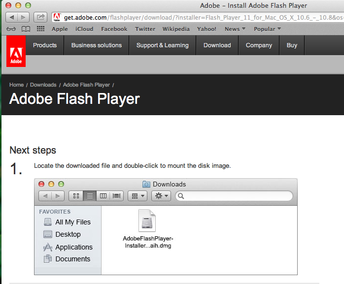 install adobe flash player safari